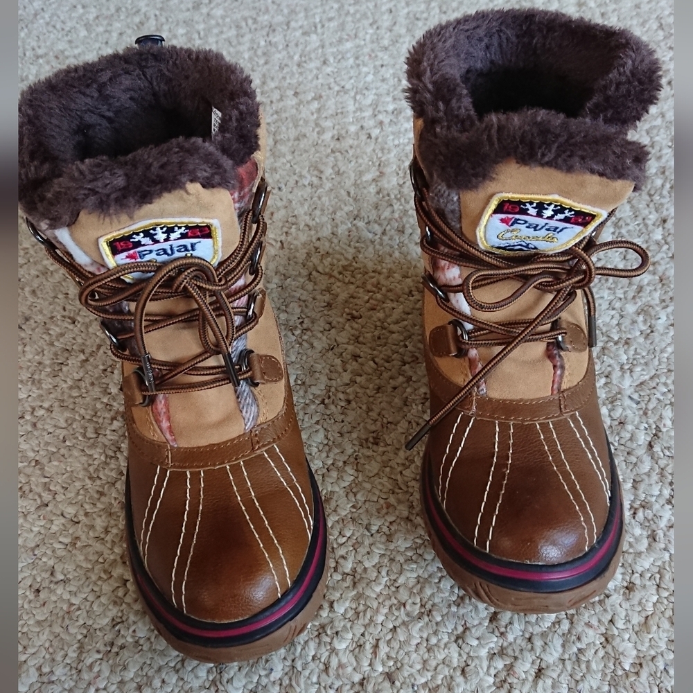 Pajar Canada Iceland Brown Leather Insulated Waterproof Winter Boots size 5.5